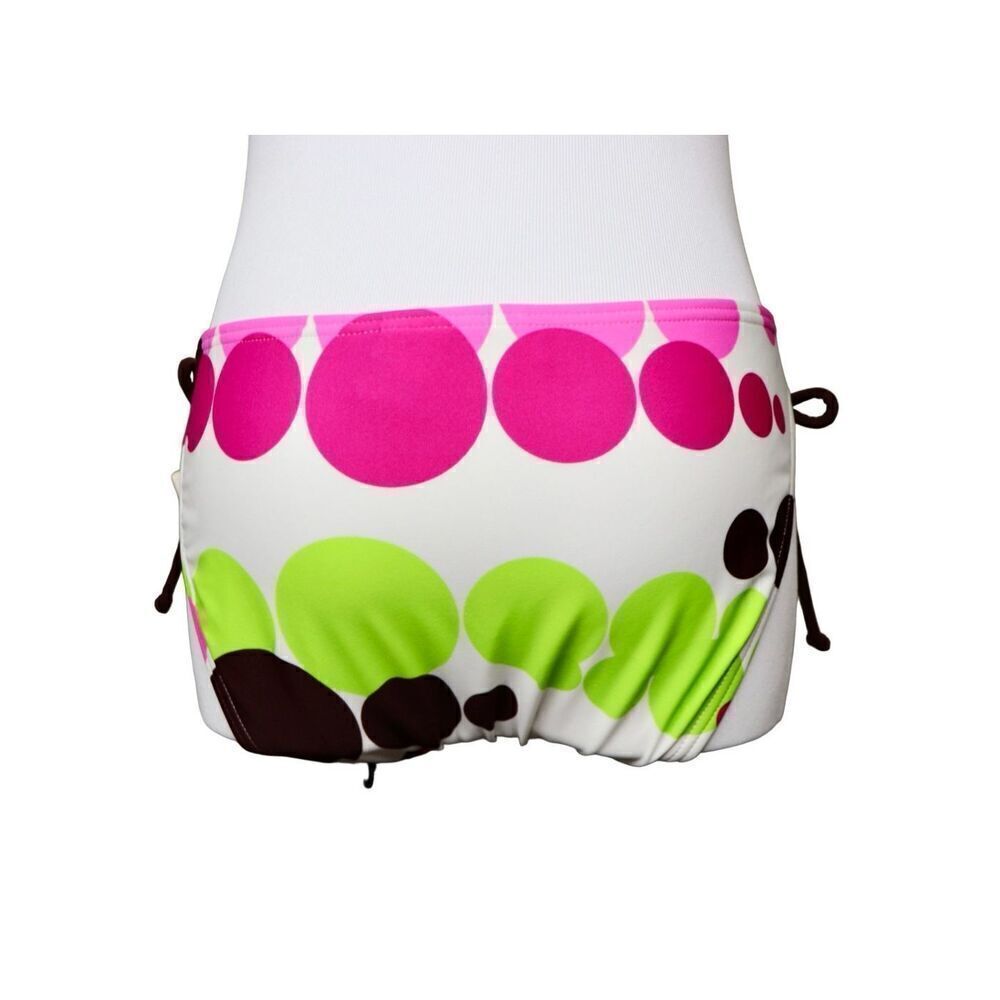 So Dotted Low Rise String Bikini Swim Bottom MEDIUM Colorful Poolcore - Picture 2 of 8